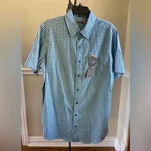 Daniel Cremieux Blue and White Checkered Casual Button Down Shirt